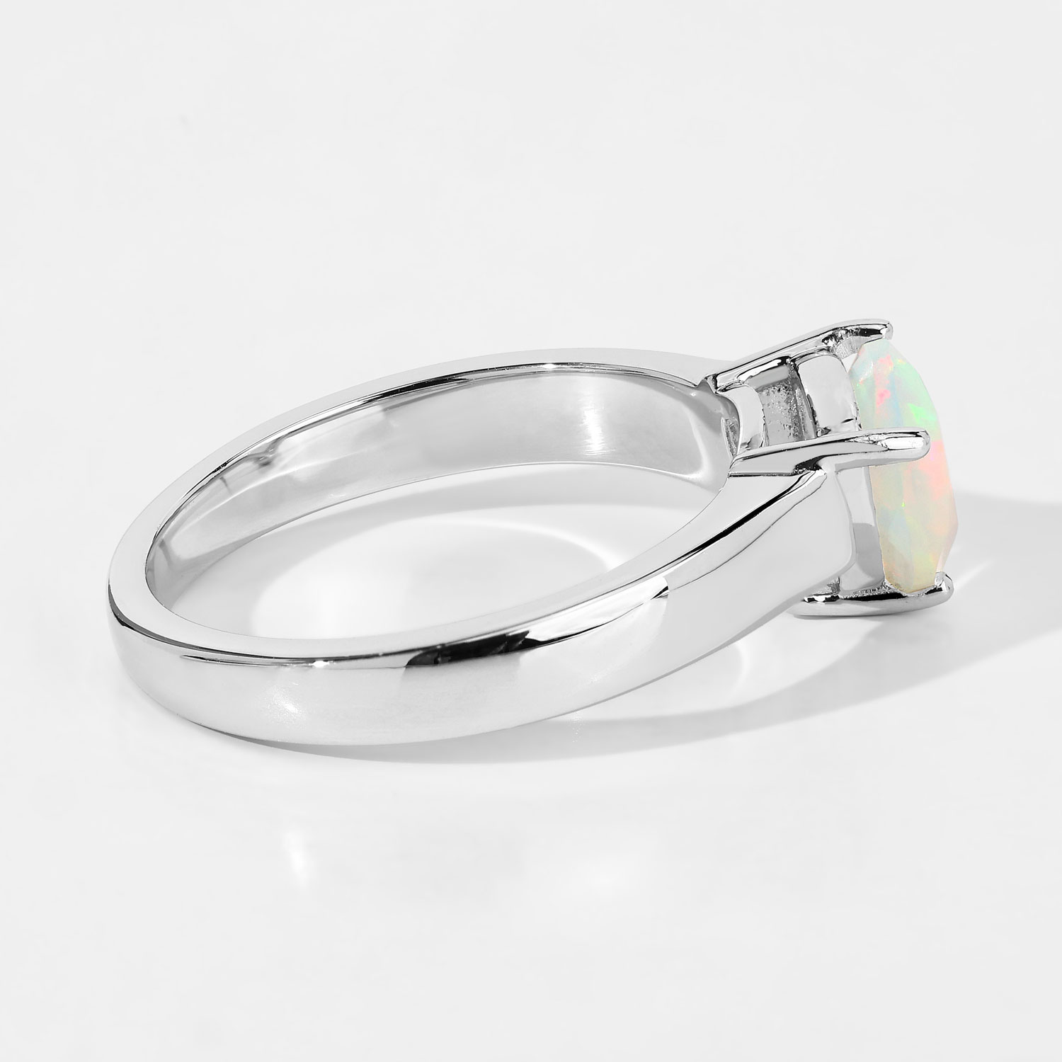 0.60 Carat Genuine Ethiopian Opal .925 Sterling Silver Ring
