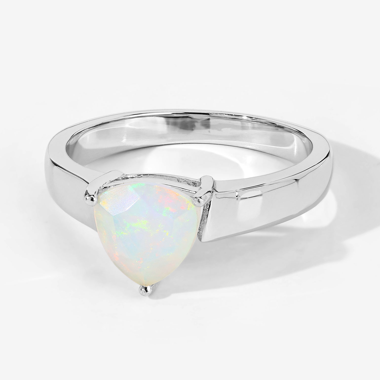 0.60 Carat Genuine Ethiopian Opal .925 Sterling Silver Ring