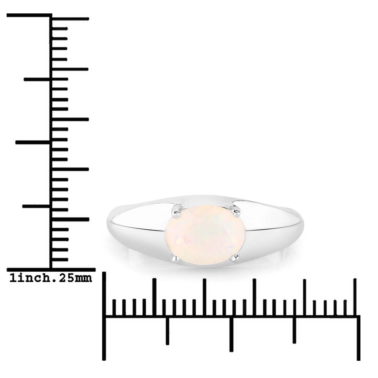 0.65 Carat Genuine Ethiopian Opal .925 Sterling Silver Ring