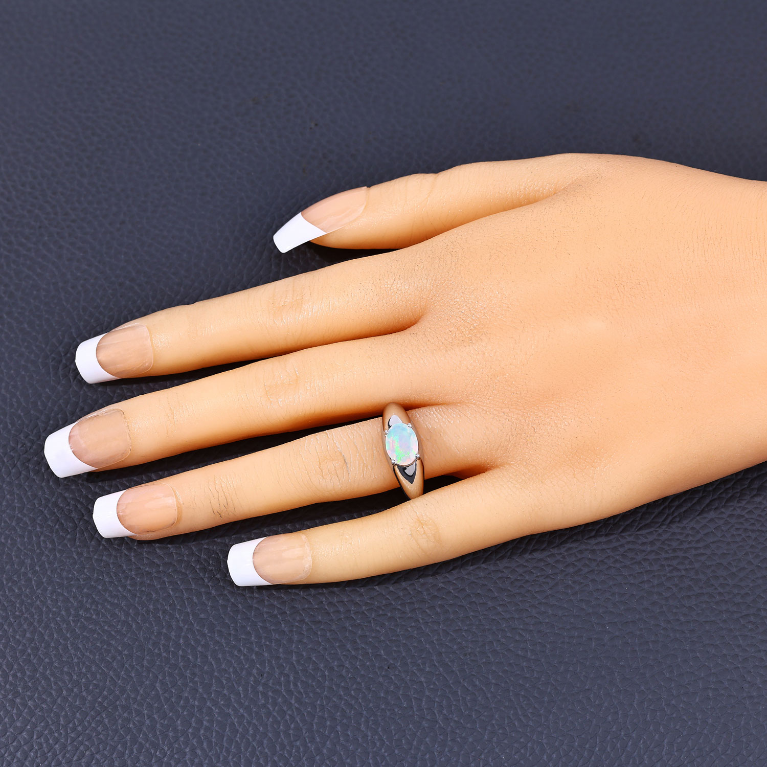 0.65 Carat Genuine Ethiopian Opal .925 Sterling Silver Ring