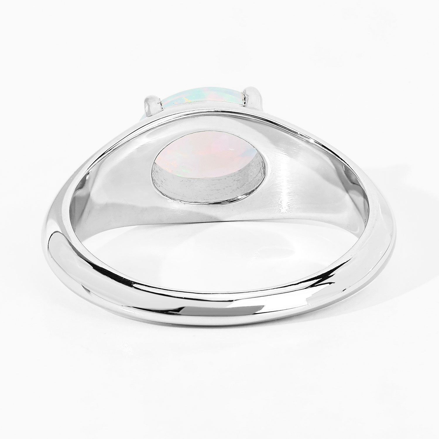 0.65 Carat Genuine Ethiopian Opal .925 Sterling Silver Ring