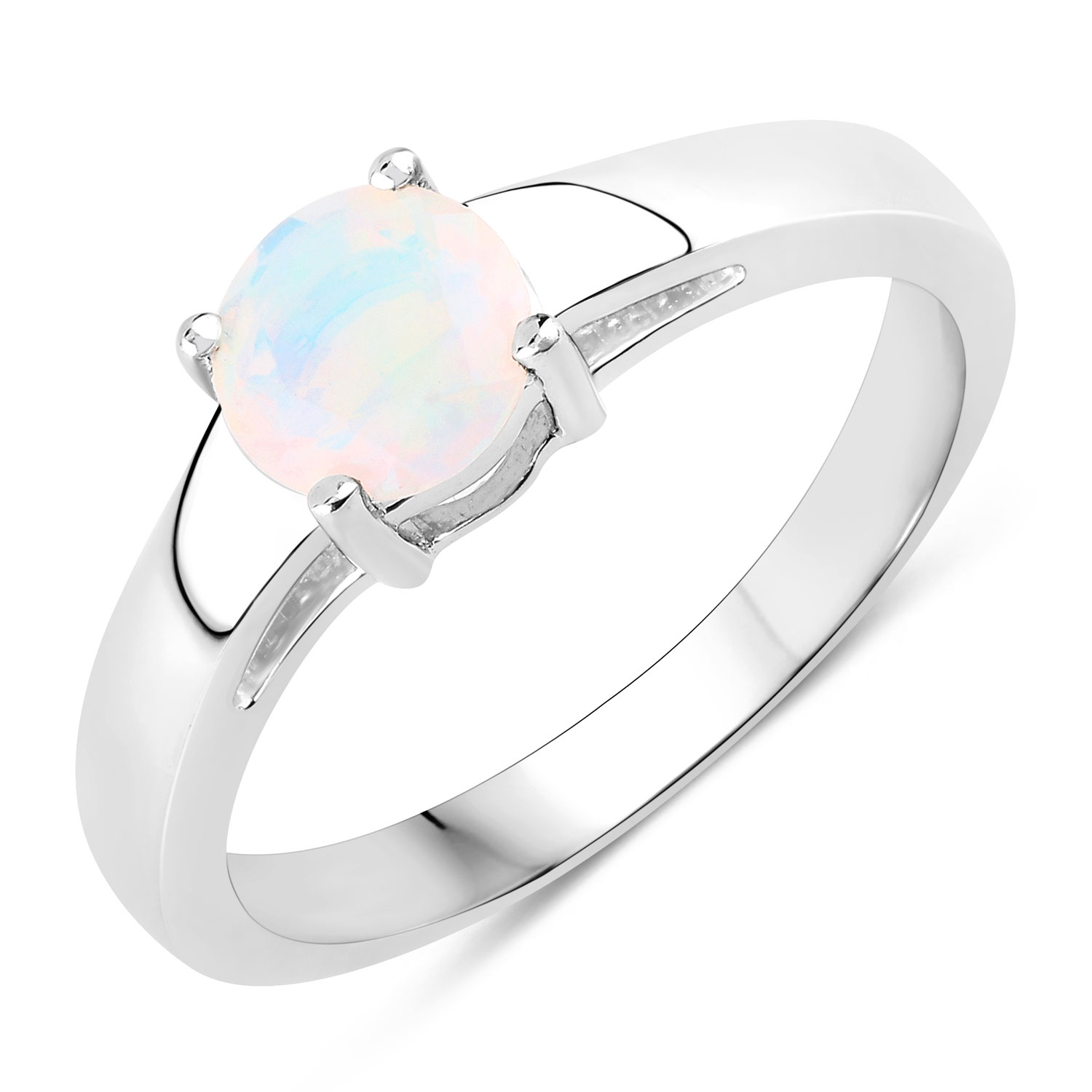 0.50 Carat Genuine Ethiopian Opal .925 Sterling Silver Ring
