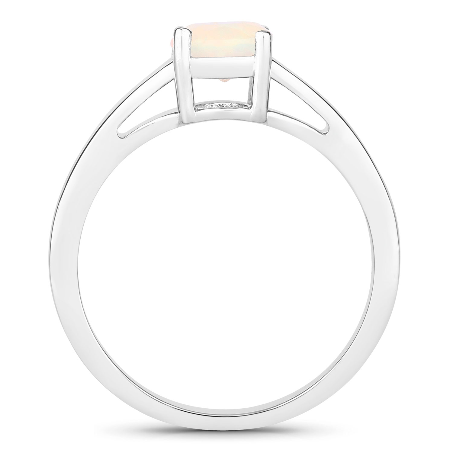 0.50 Carat Genuine Ethiopian Opal .925 Sterling Silver Ring