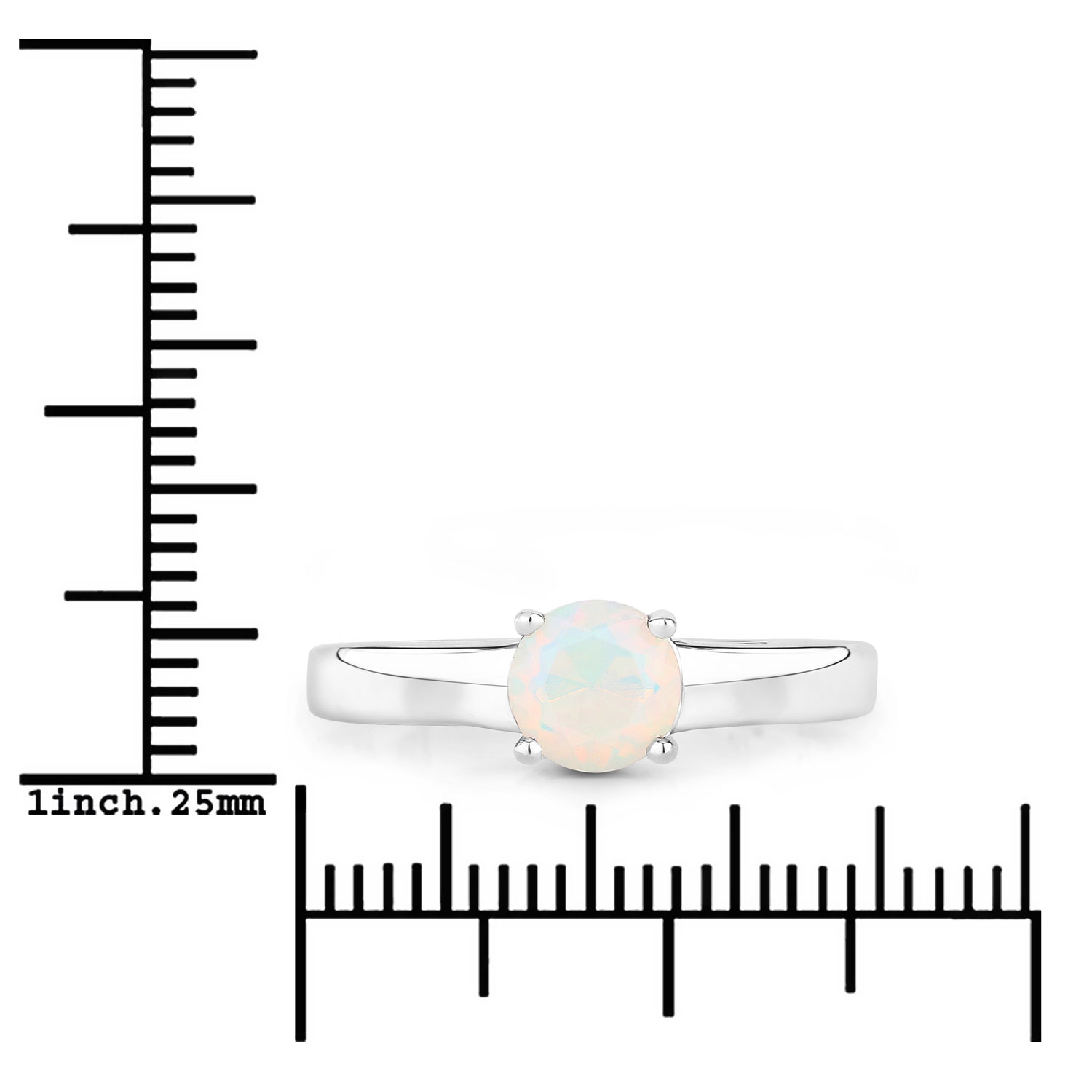 0.50 Carat Genuine Ethiopian Opal .925 Sterling Silver Ring