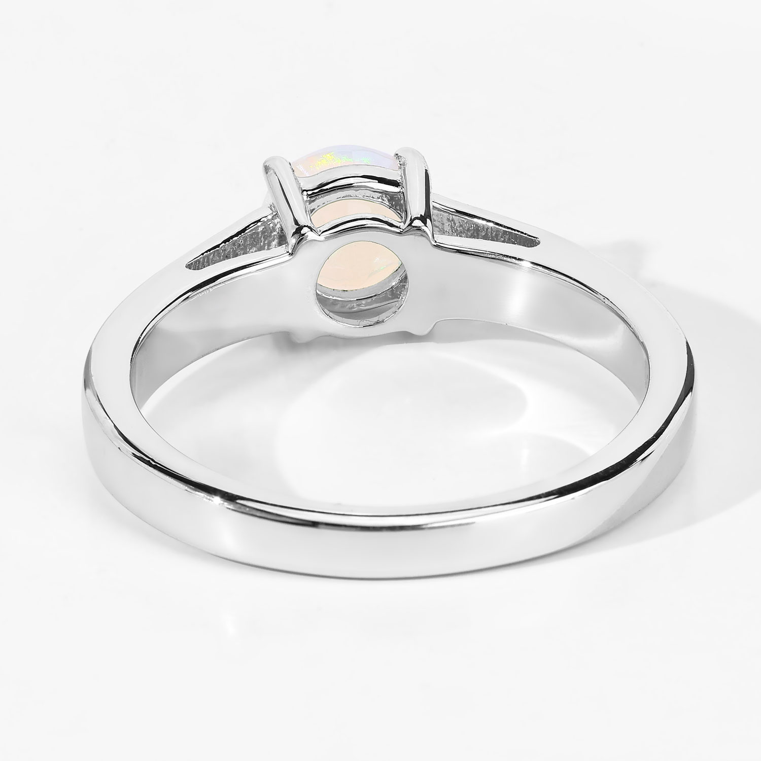 0.50 Carat Genuine Ethiopian Opal .925 Sterling Silver Ring
