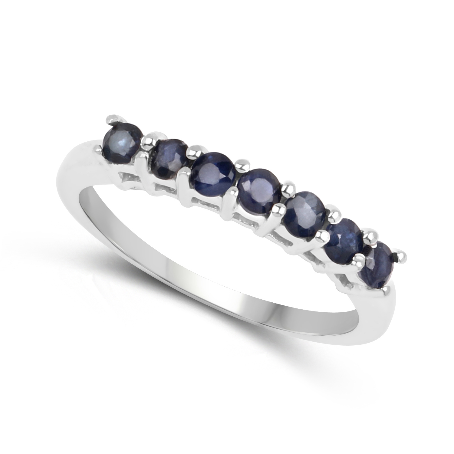 0.70 Carat Genuine Blue Sapphire .925 Sterling Silver Ring