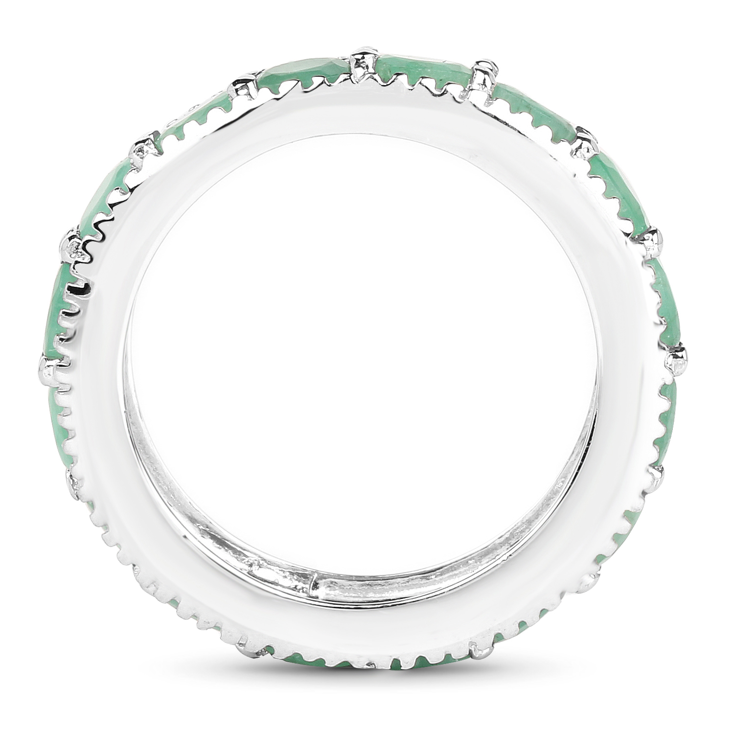 2.24 Carat Genuine Emerald .925 Sterling Silver Ring