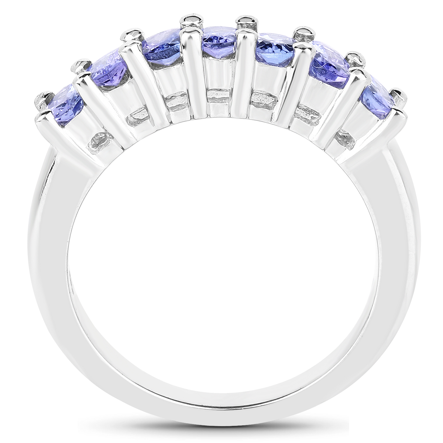 1.19 Carat Genuine Tanzanite .925 Sterling Silver Ring
