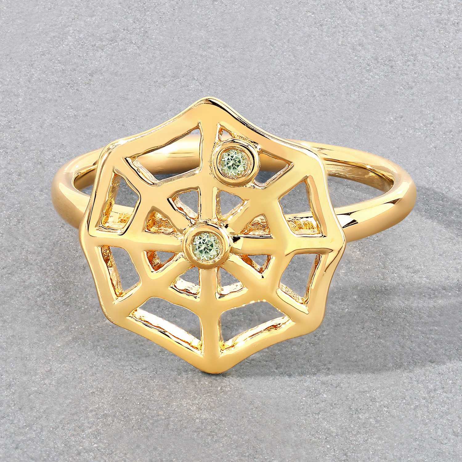 0.04 Carat Genuine Peridot .925 Sterling Silver Ring