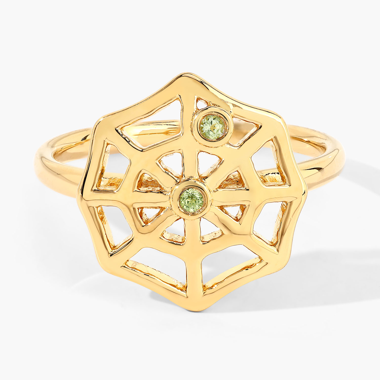 0.04 Carat Genuine Peridot .925 Sterling Silver Ring