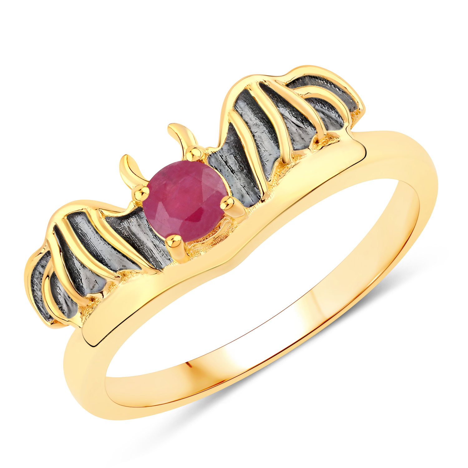0.33 Carat Genuine Ruby .925 Sterling Silver Ring