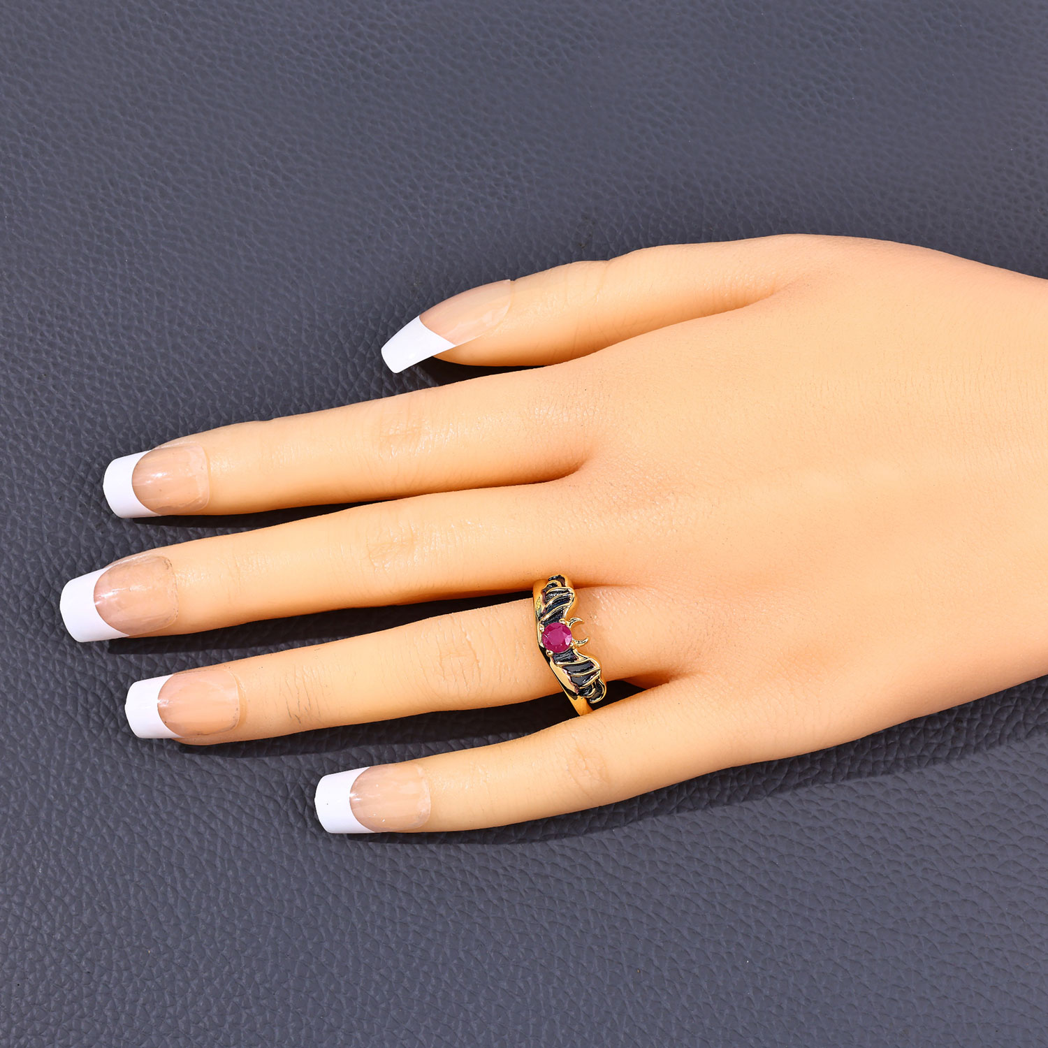 0.33 Carat Genuine Ruby .925 Sterling Silver Ring