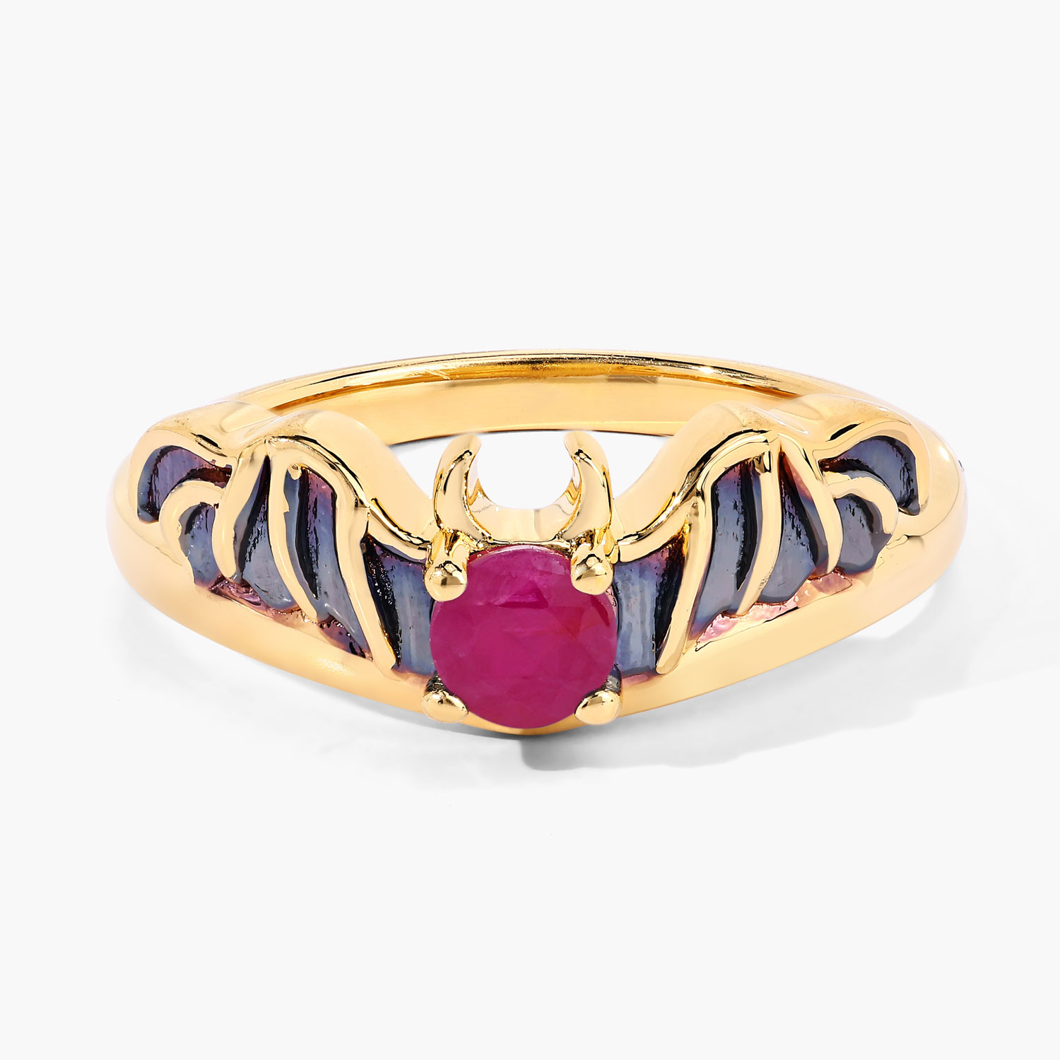 0.33 Carat Genuine Ruby .925 Sterling Silver Ring