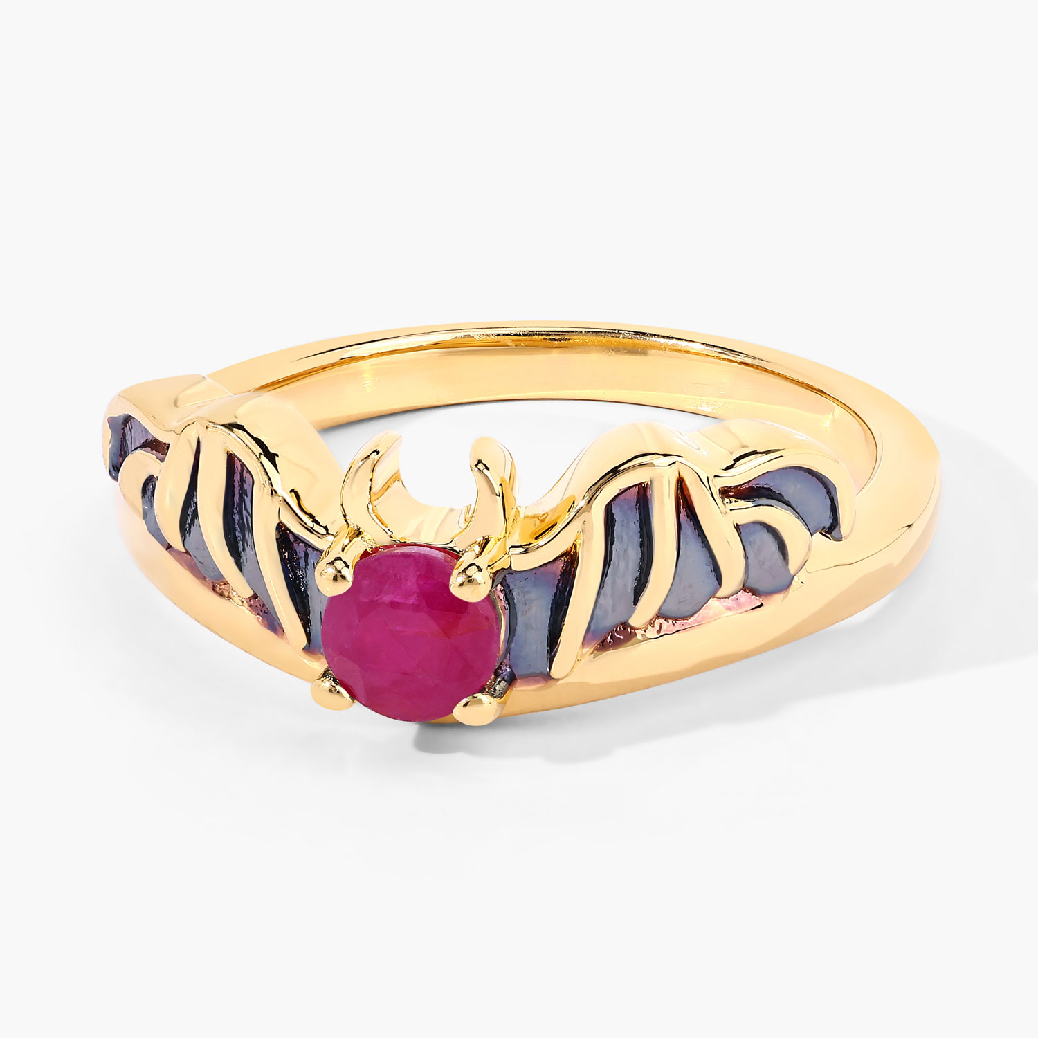 0.33 Carat Genuine Ruby .925 Sterling Silver Ring