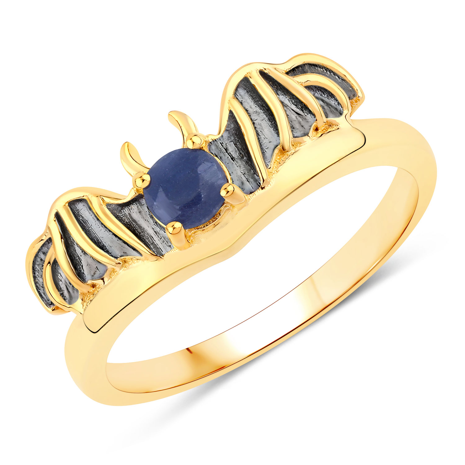 0.27 Carat Genuine Blue Sapphire .925 Sterling Silver Ring