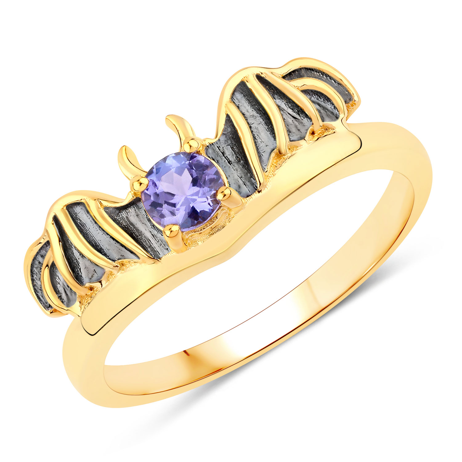 0.23 Carat Genuine Tanzanite .925 Sterling Silver Ring