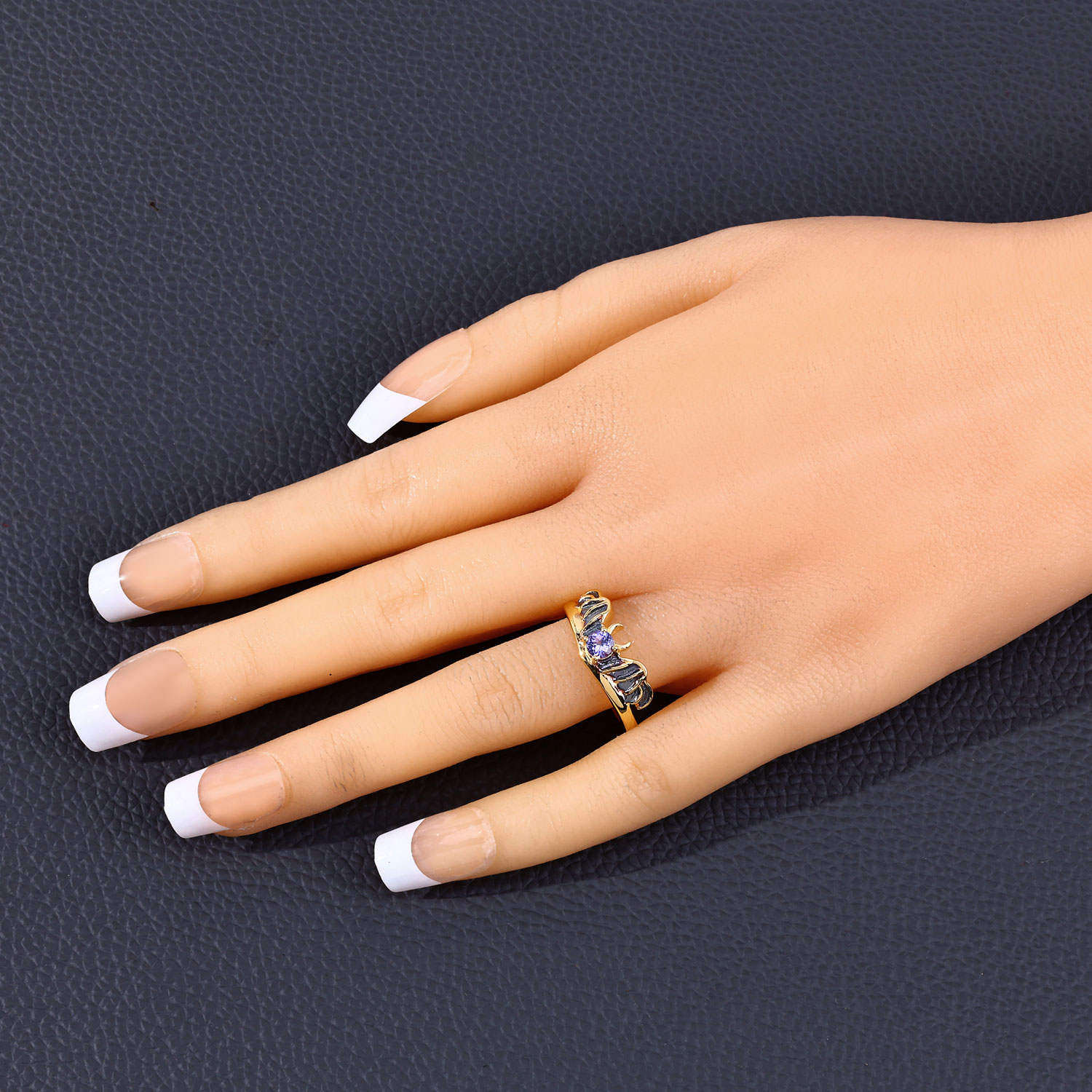 0.23 Carat Genuine Tanzanite .925 Sterling Silver Ring