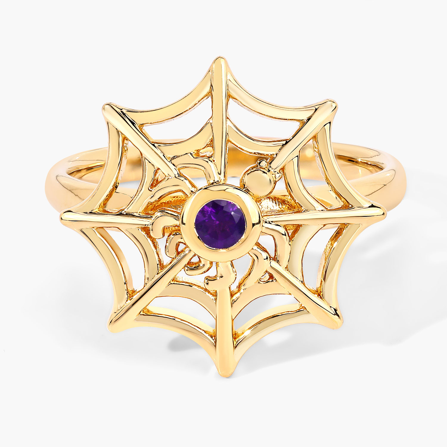 0.10 Carat Genuine Amethyst .925 Sterling Silver Ring