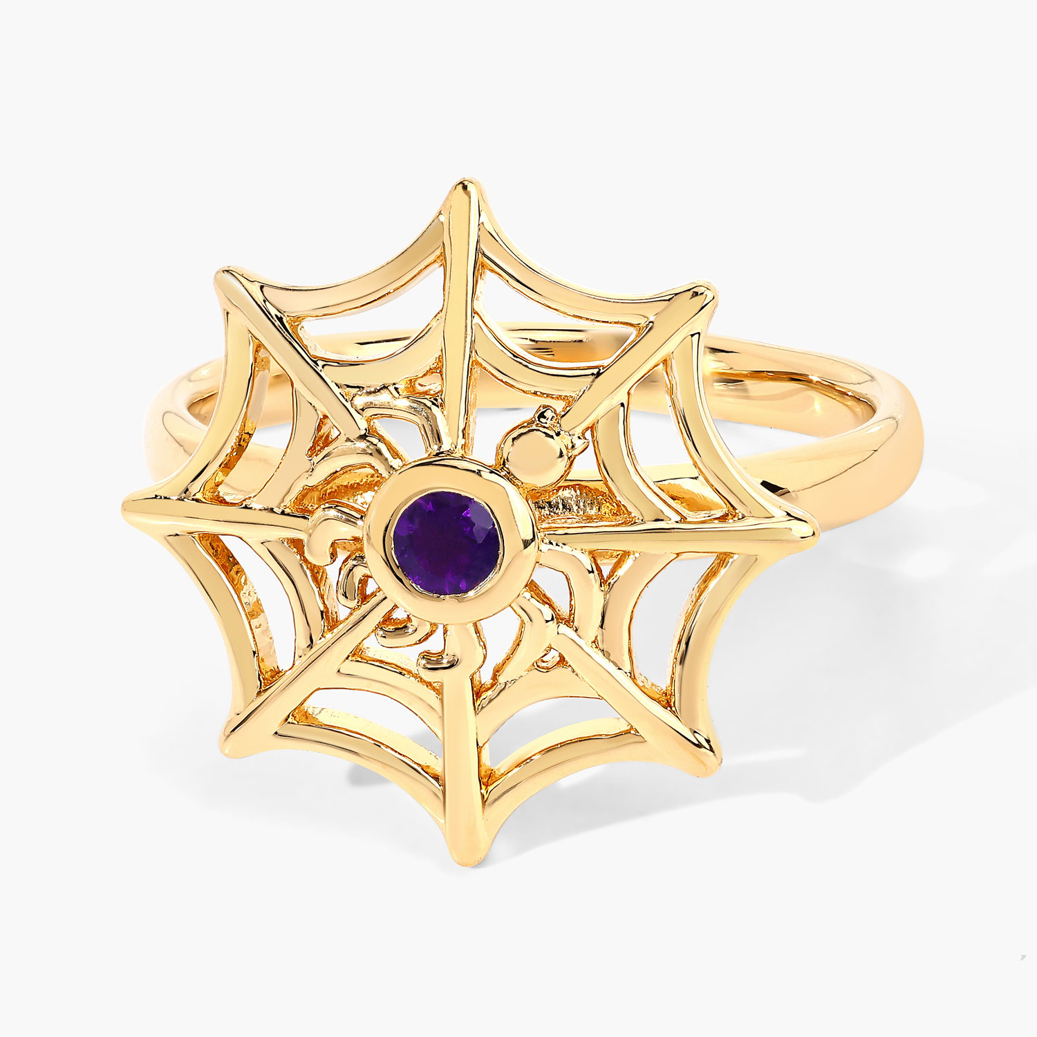 0.10 Carat Genuine Amethyst .925 Sterling Silver Ring