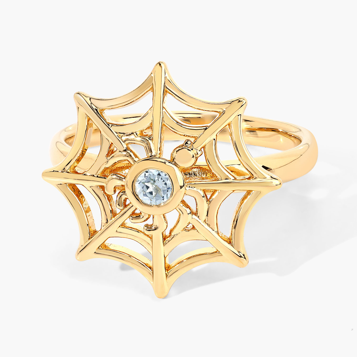 0.10 Carat Genuine Aquamarine .925 Sterling Silver Ring