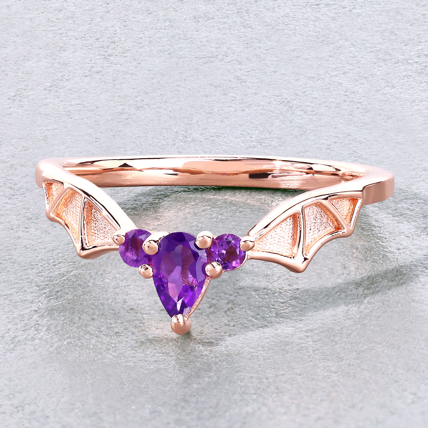0.25 Carat Genuine Amethyst .925 Sterling Silver Ring