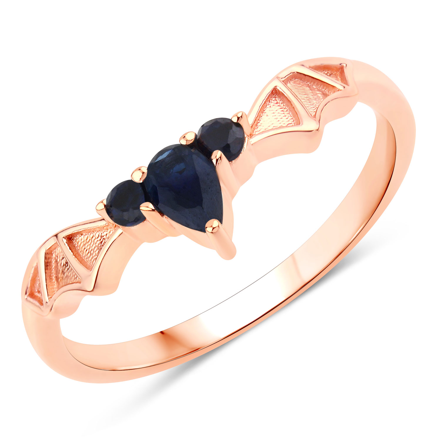 0.29 Carat Genuine Blue Sapphire .925 Sterling Silver Ring