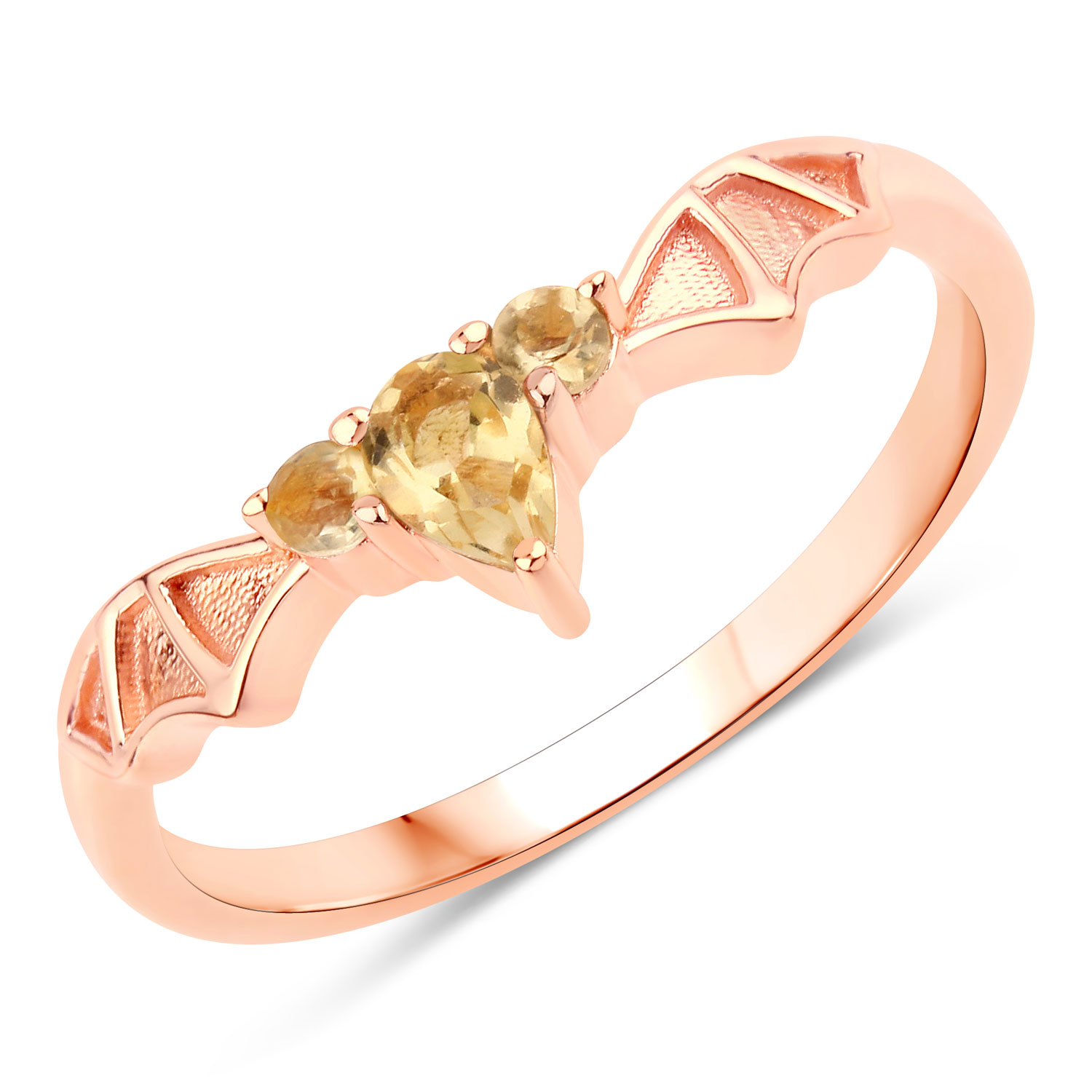 0.28 Carat Genuine Citrine .925 Sterling Silver Ring