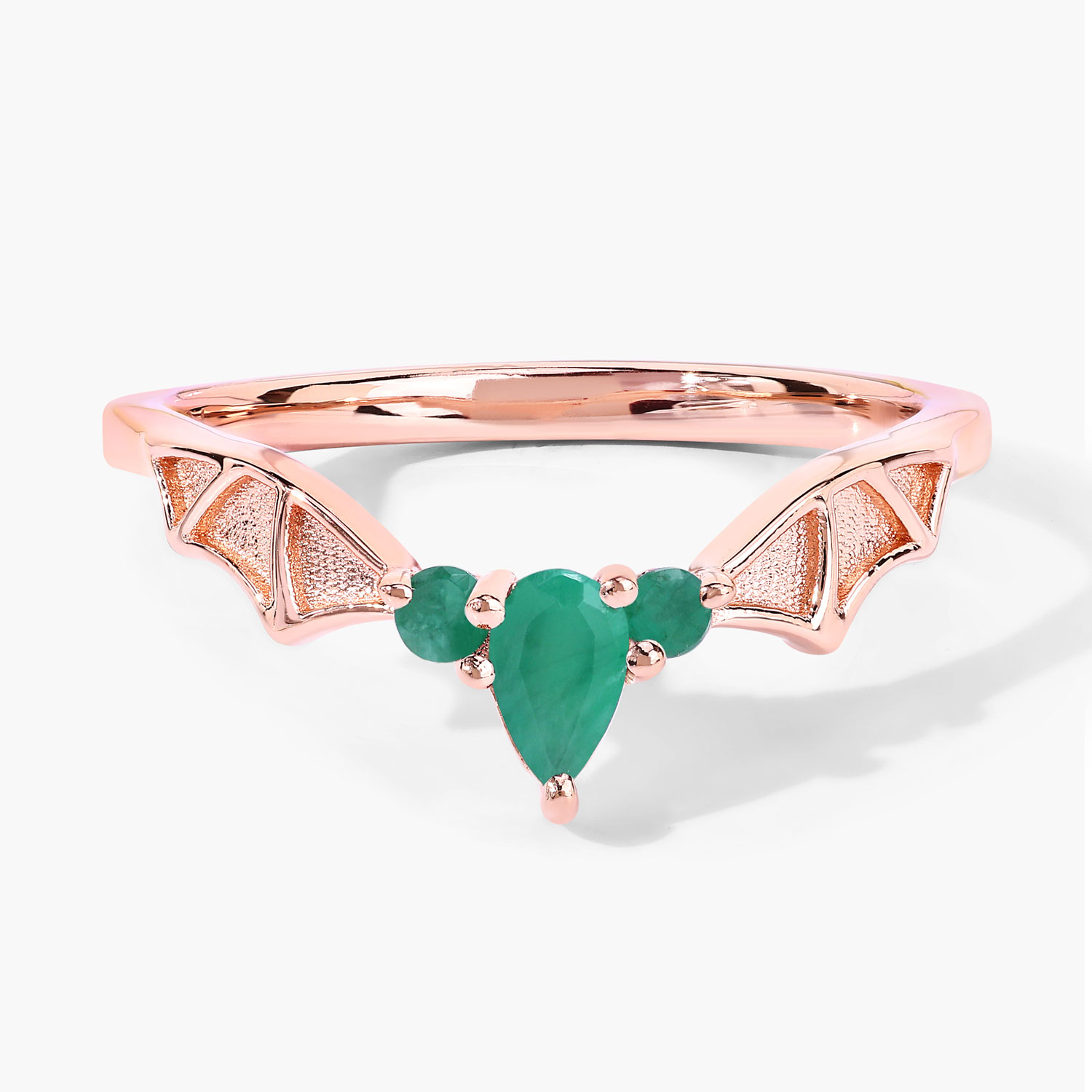 0.29 Carat Genuine Emerald .925 Sterling Silver Ring