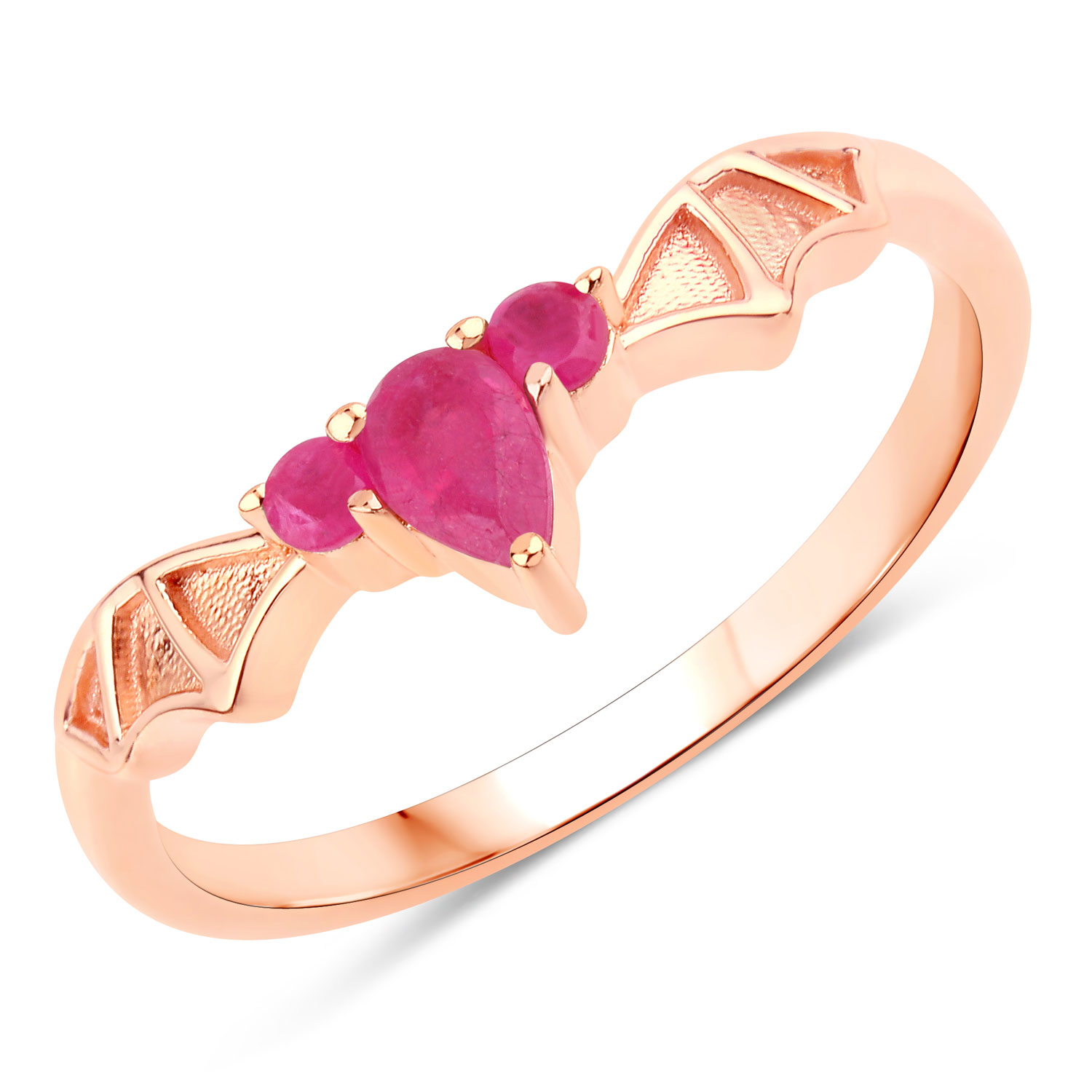 0.34 Carat Genuine Ruby .925 Sterling Silver Ring