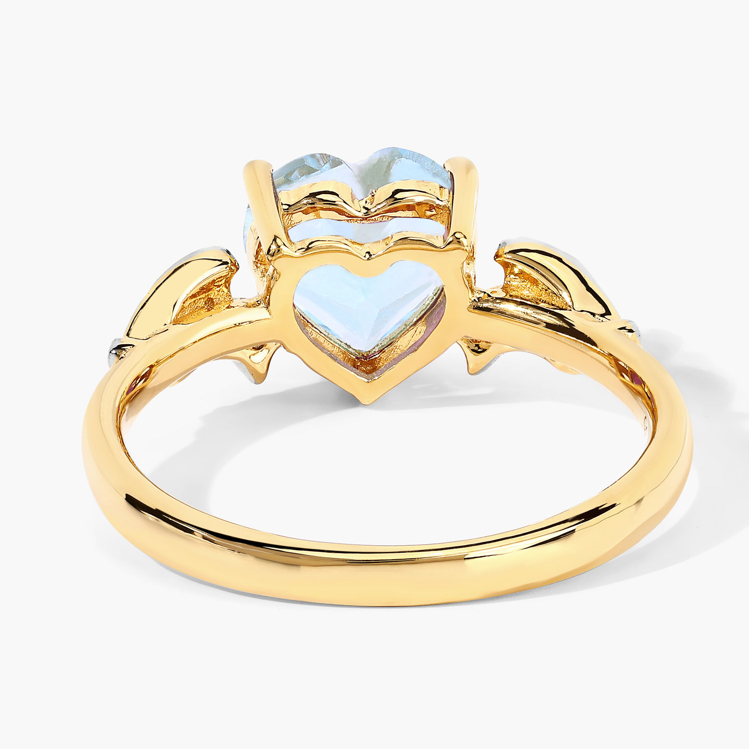 2.12 Carat Genuine Blue Topaz and White Topaz .925 Sterling Silver Ring