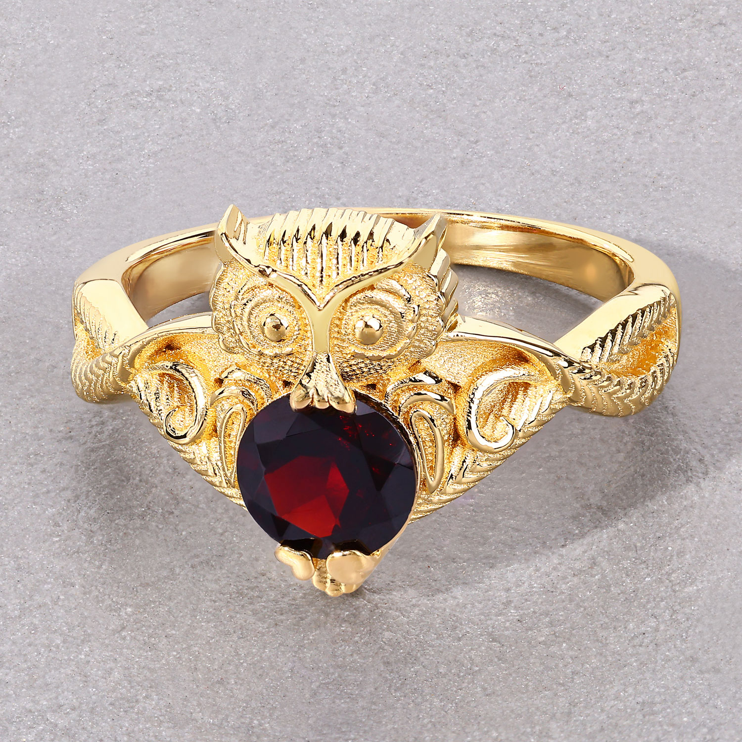 1.00 Carat Genuine Garnet .925 Sterling Silver Ring