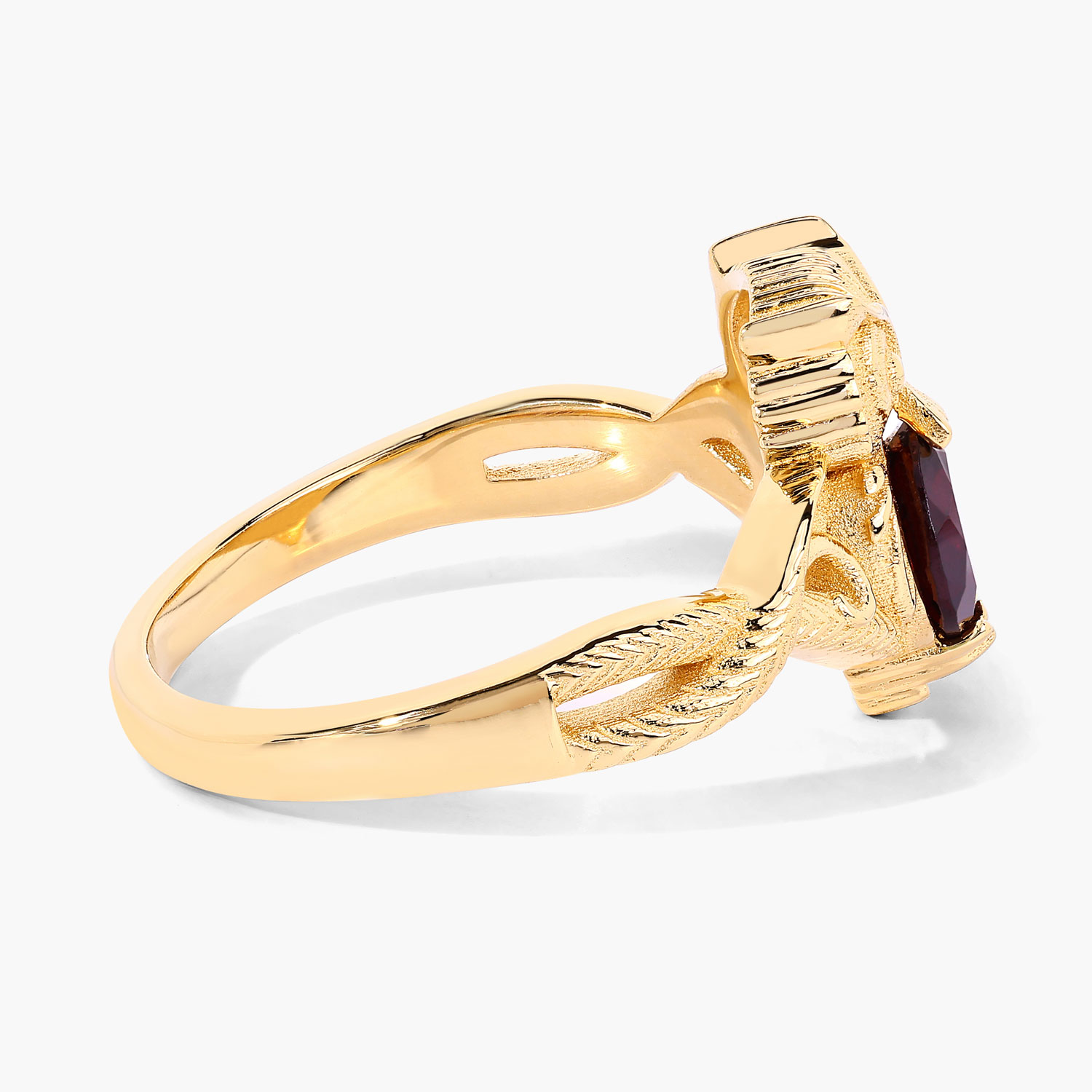 1.00 Carat Genuine Garnet .925 Sterling Silver Ring