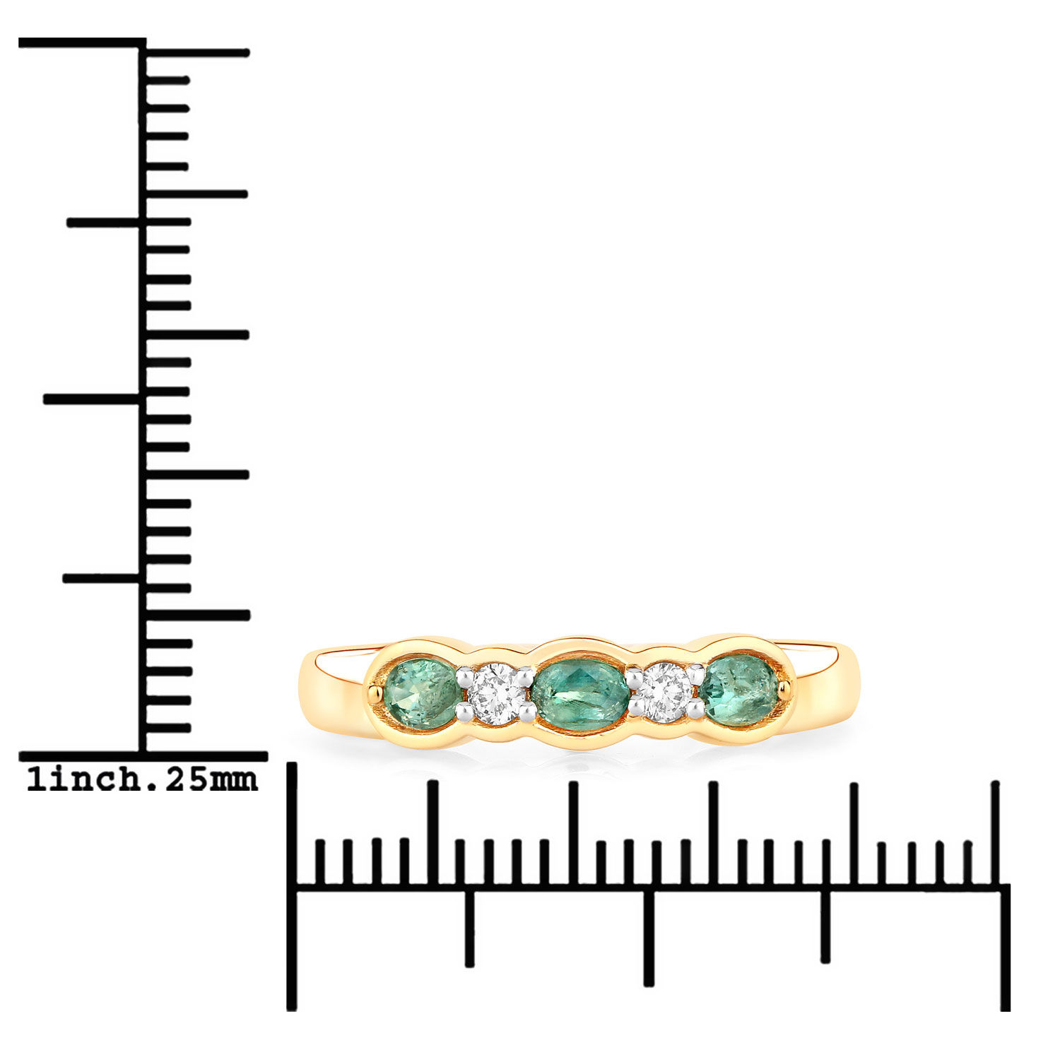 0.45 Carat Genuine Alexandrite and White Diamond 18K Yellow Gold Ring