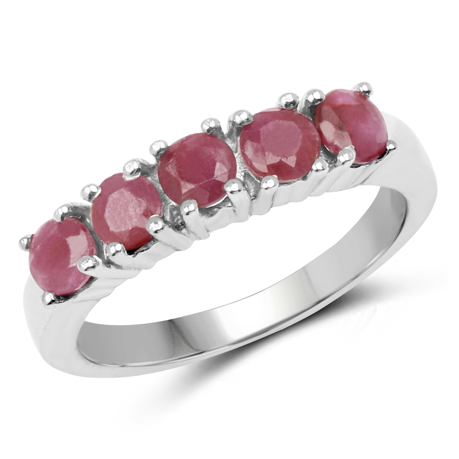1.50 Carat Genuine Ruby .925 Sterling Silver Ring