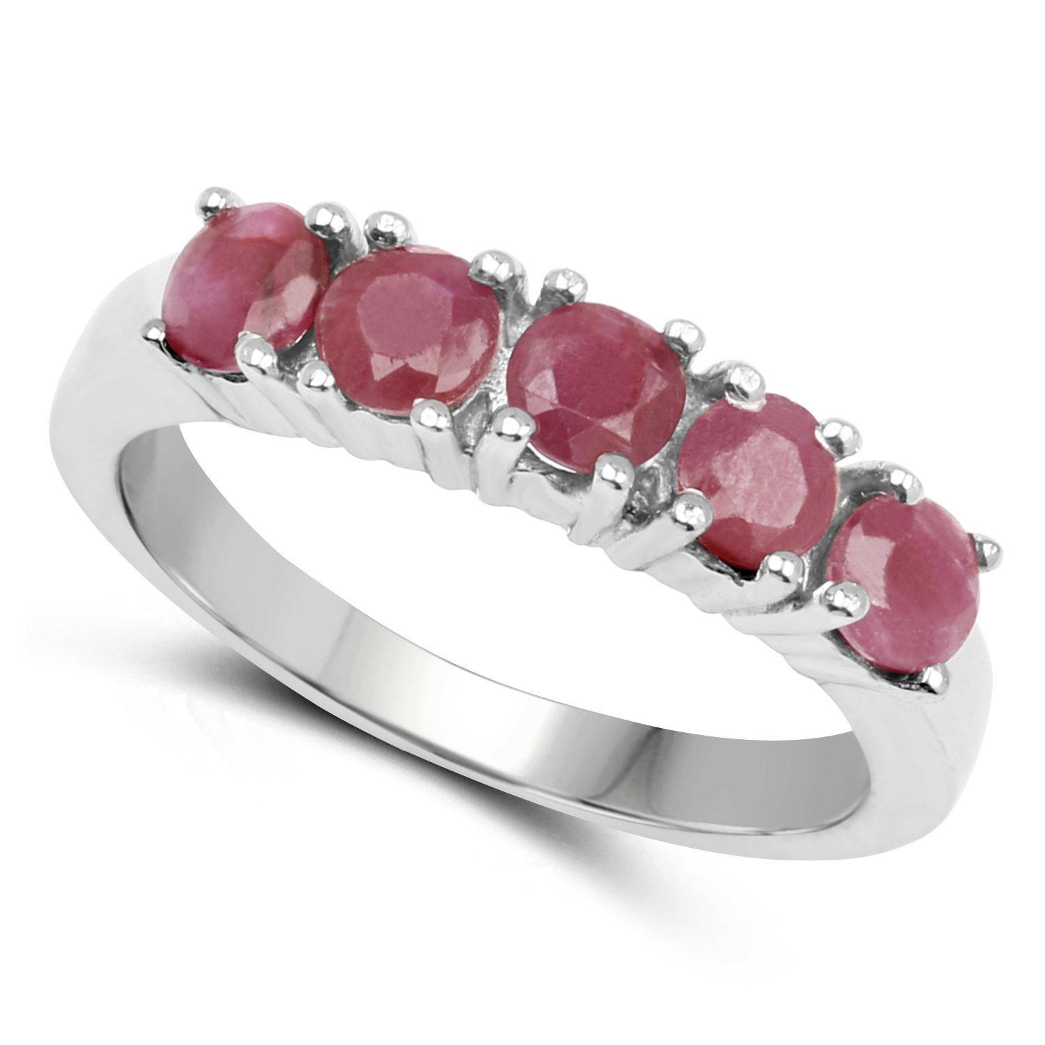 1.50 Carat Genuine Ruby .925 Sterling Silver Ring