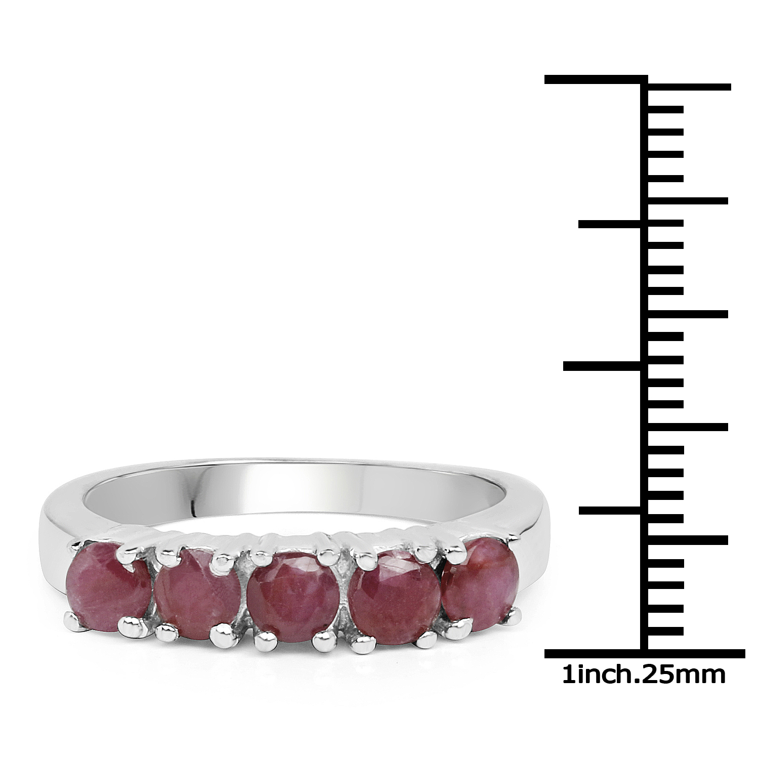 1.50 Carat Genuine Ruby .925 Sterling Silver Ring