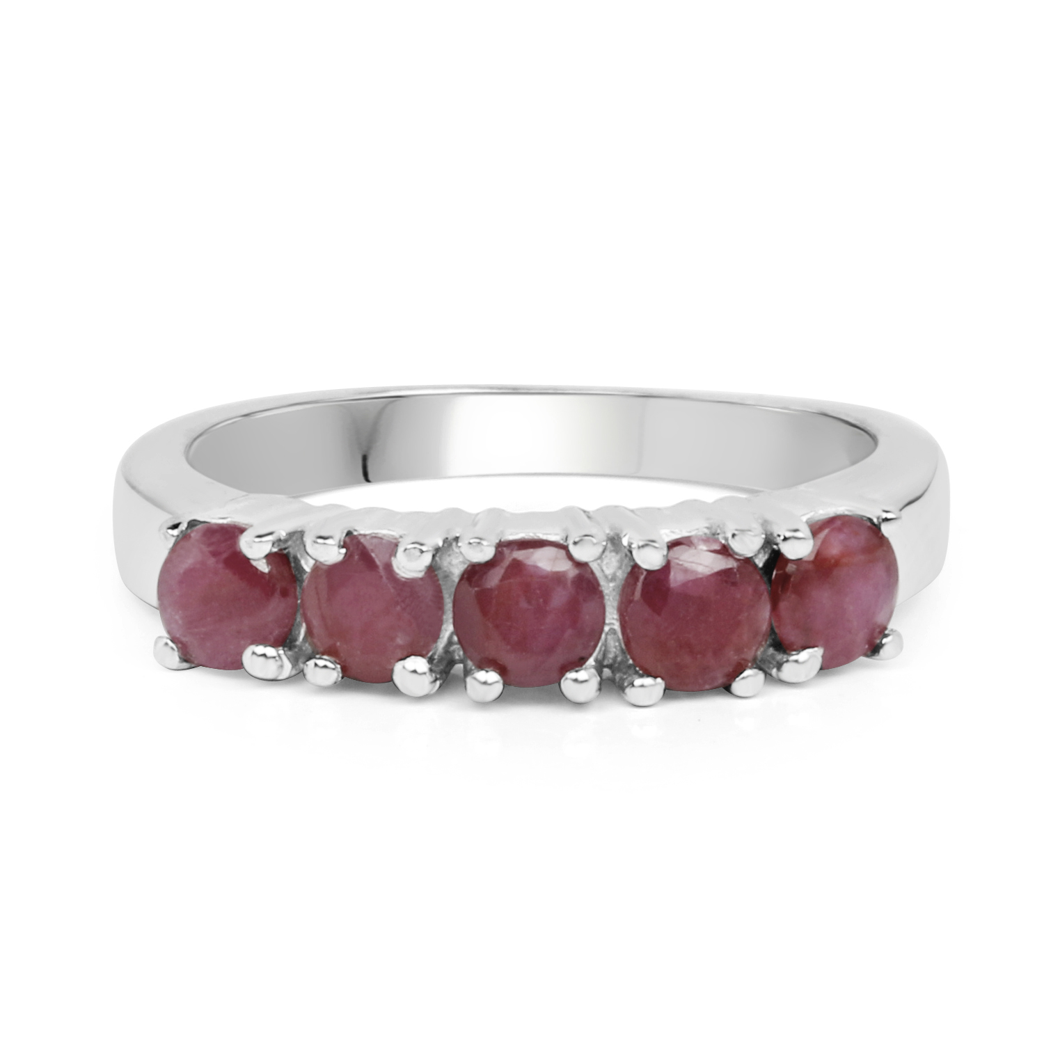 1.50 Carat Genuine Ruby .925 Sterling Silver Ring
