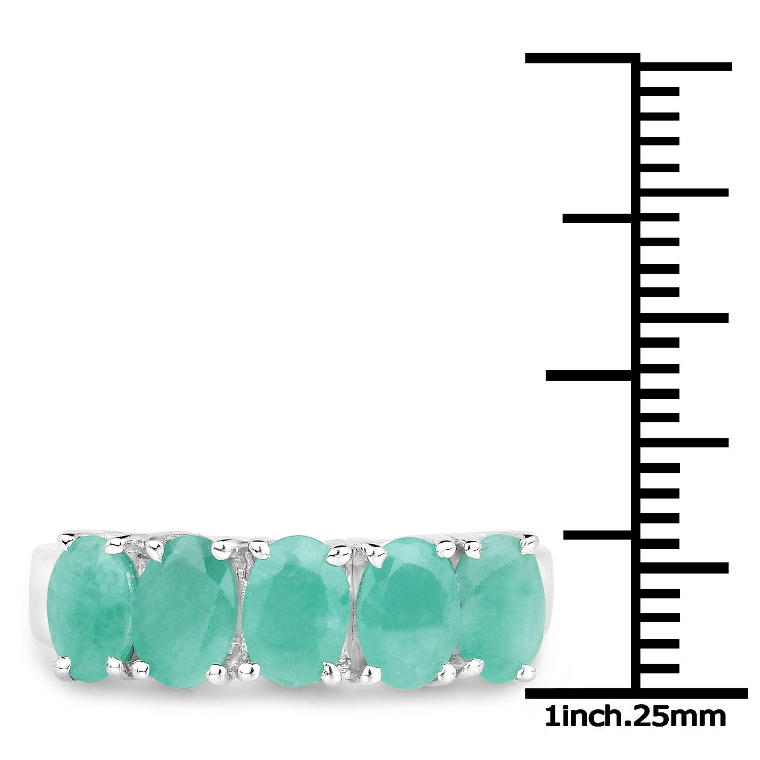 2.20 Carat Genuine Emerald .925 Sterling Silver Ring