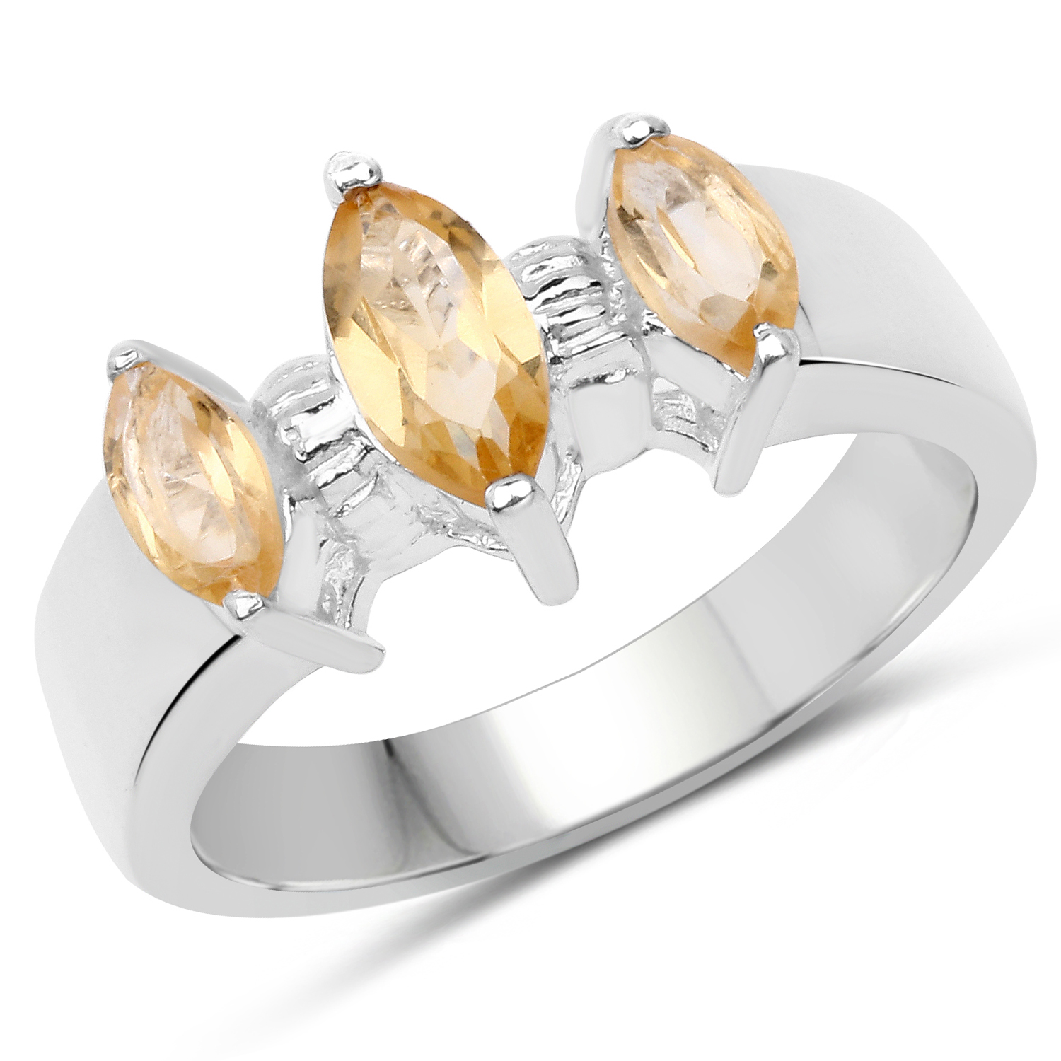 1.08 Carat Genuine Citrine .925 Sterling Silver Ring