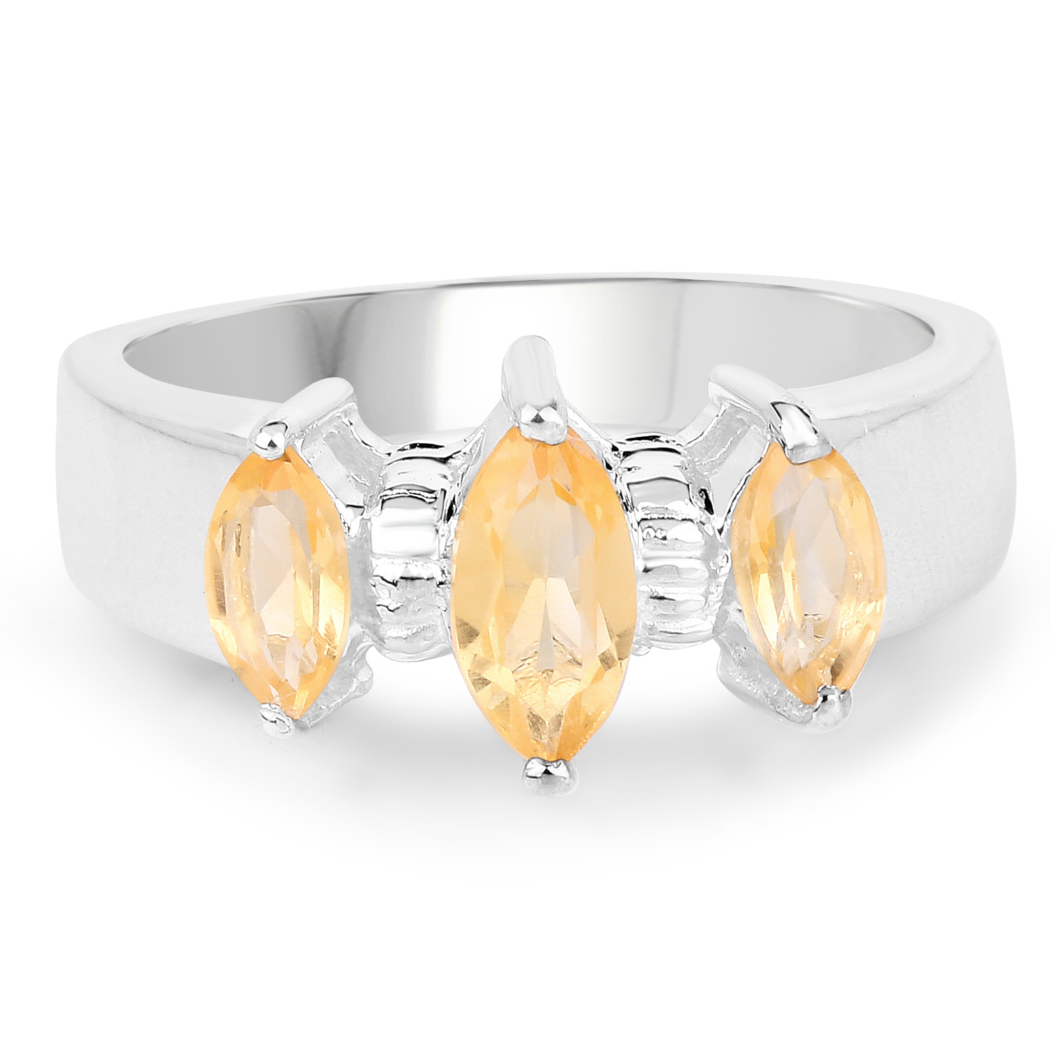1.08 Carat Genuine Citrine .925 Sterling Silver Ring