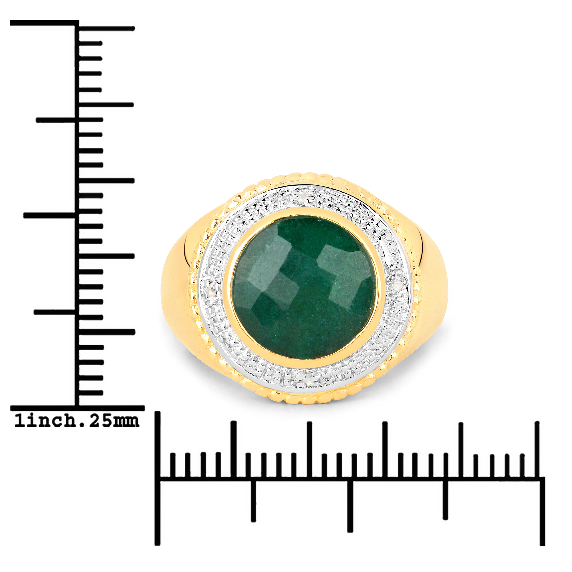 4.42 Carat Dyed Emerald .925 Sterling Silver Ring