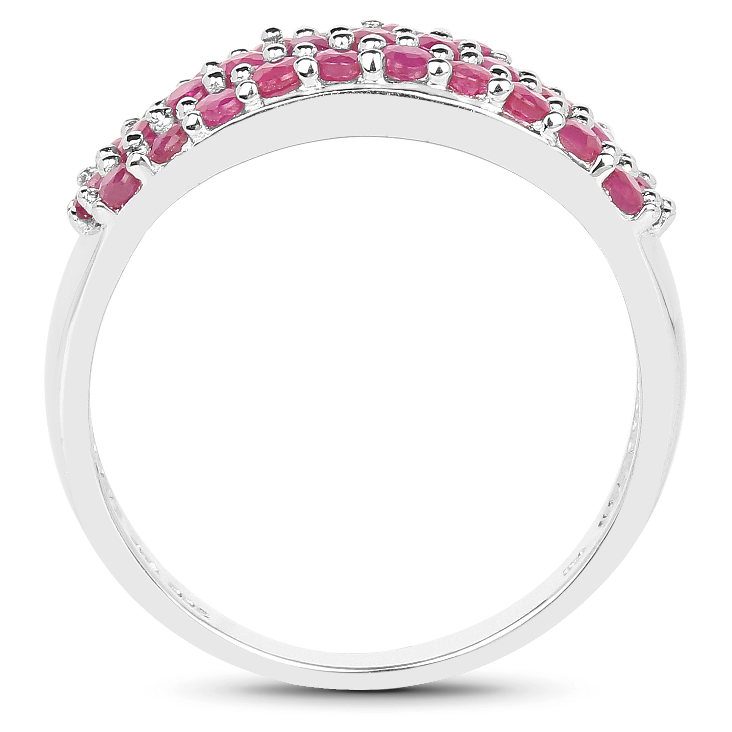 1.55 Carat Genuine Ruby .925 Sterling Silver Ring