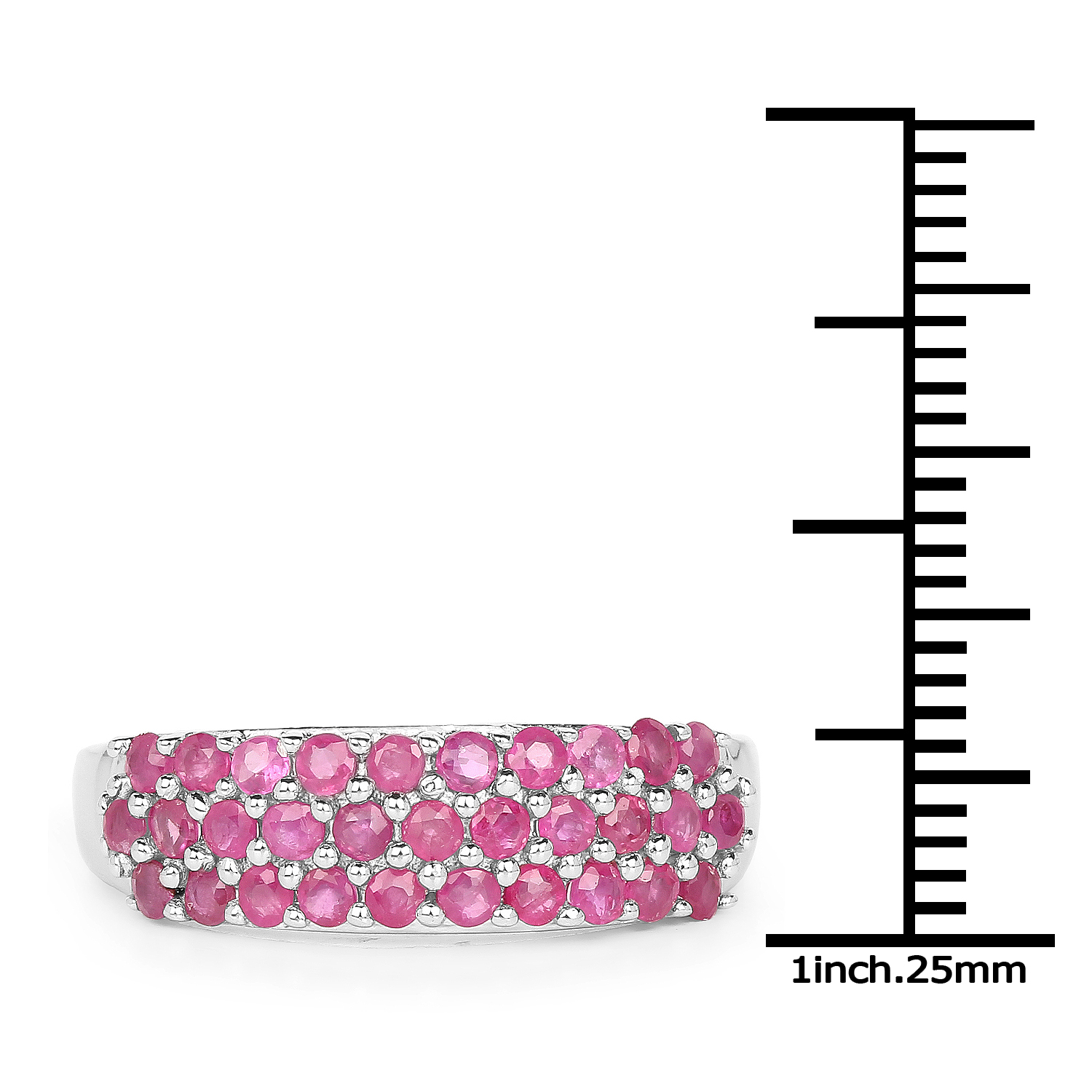 1.55 Carat Genuine Ruby .925 Sterling Silver Ring