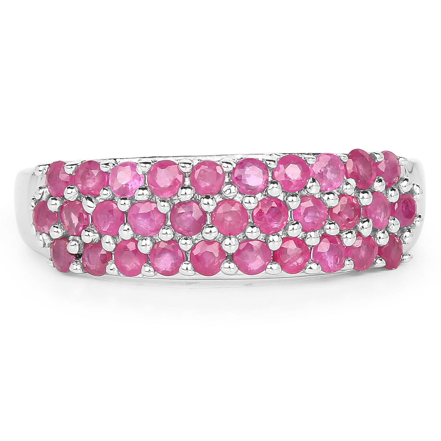 1.55 Carat Genuine Ruby .925 Sterling Silver Ring