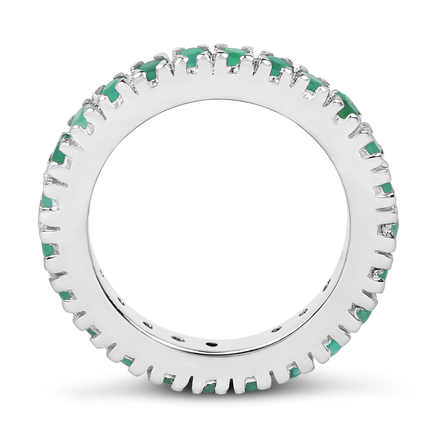 1.27 Carat Genuine Emerald .925 Sterling Silver Ring