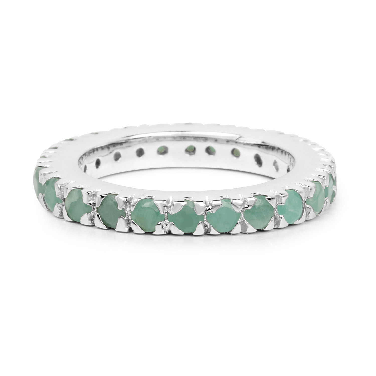 1.27 Carat Genuine Emerald .925 Sterling Silver Ring