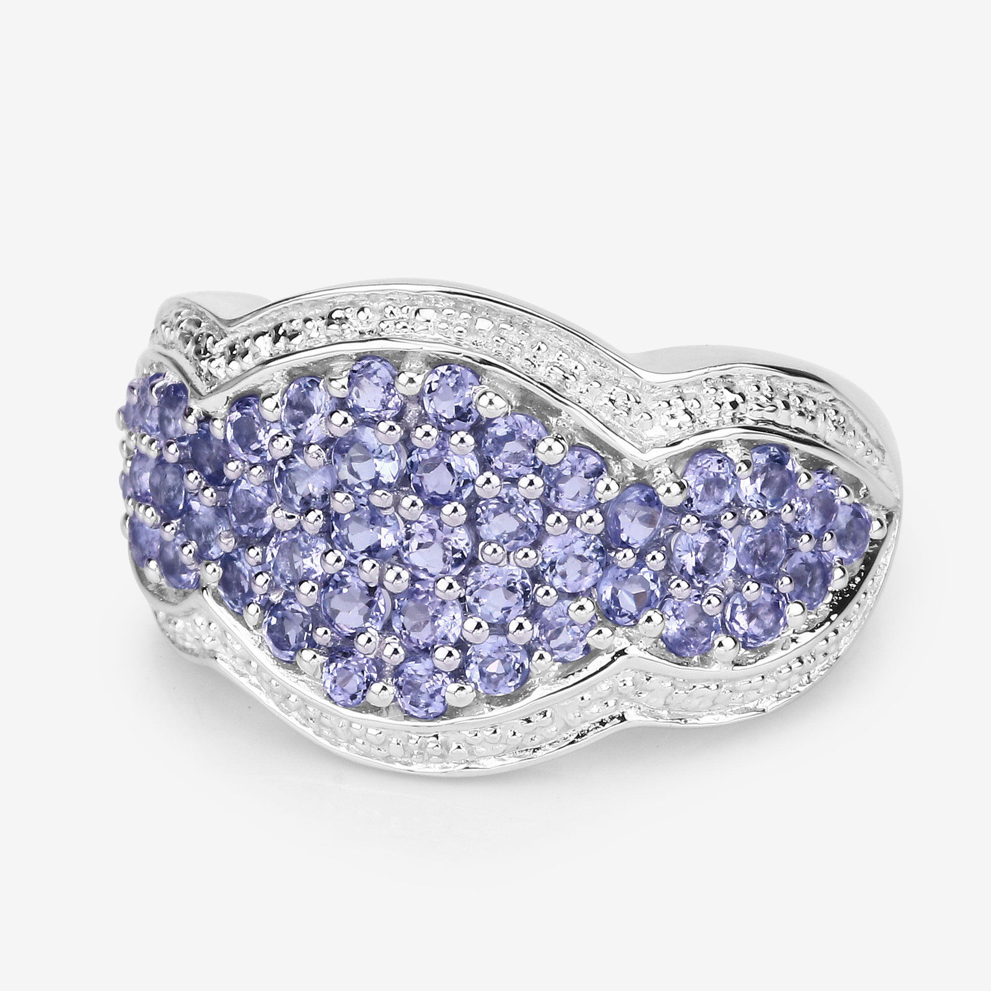 1.74 Carat Genuine Tanzanite .925 Sterling Silver Ring