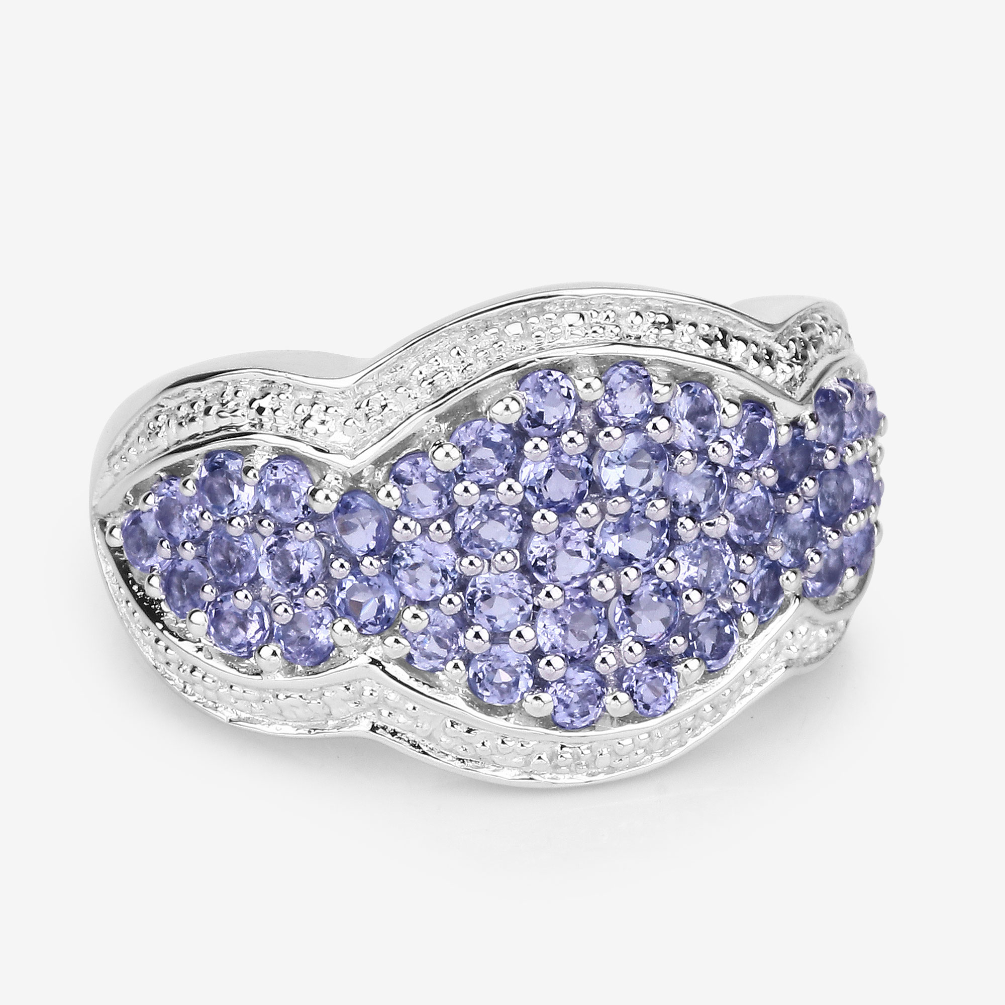 1.74 Carat Genuine Tanzanite .925 Sterling Silver Ring