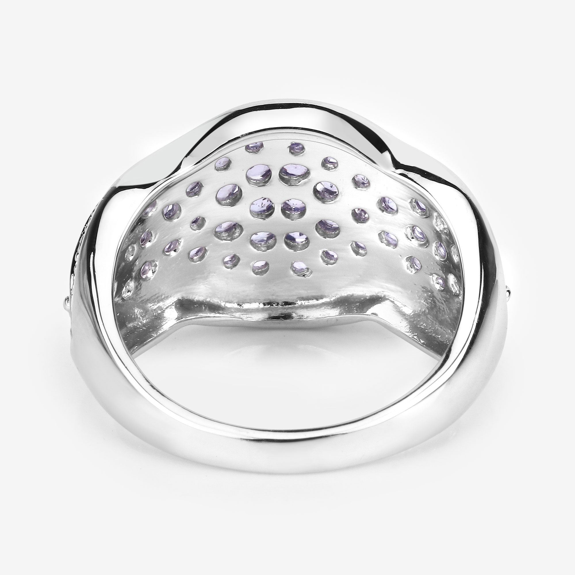 1.74 Carat Genuine Tanzanite .925 Sterling Silver Ring