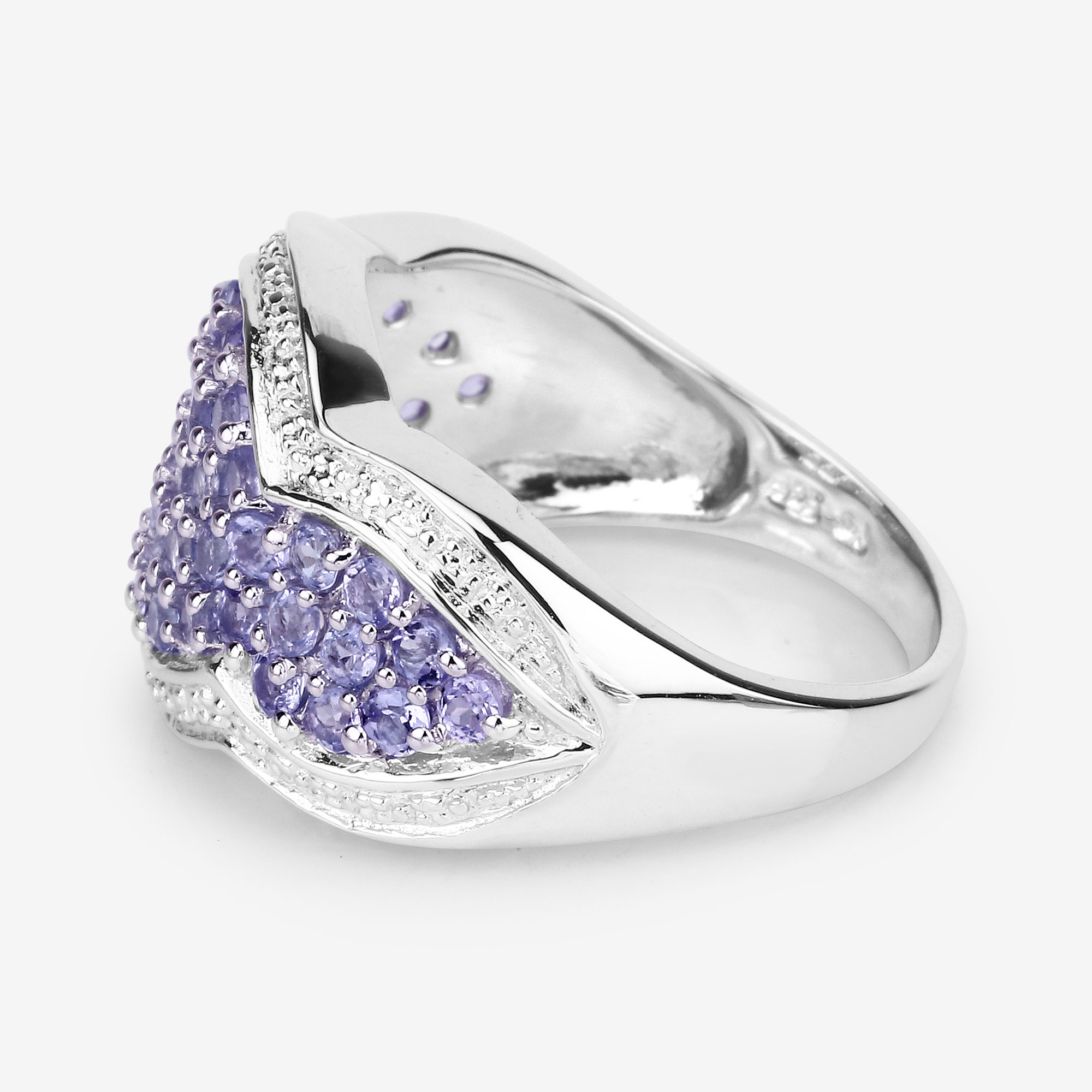 1.74 Carat Genuine Tanzanite .925 Sterling Silver Ring